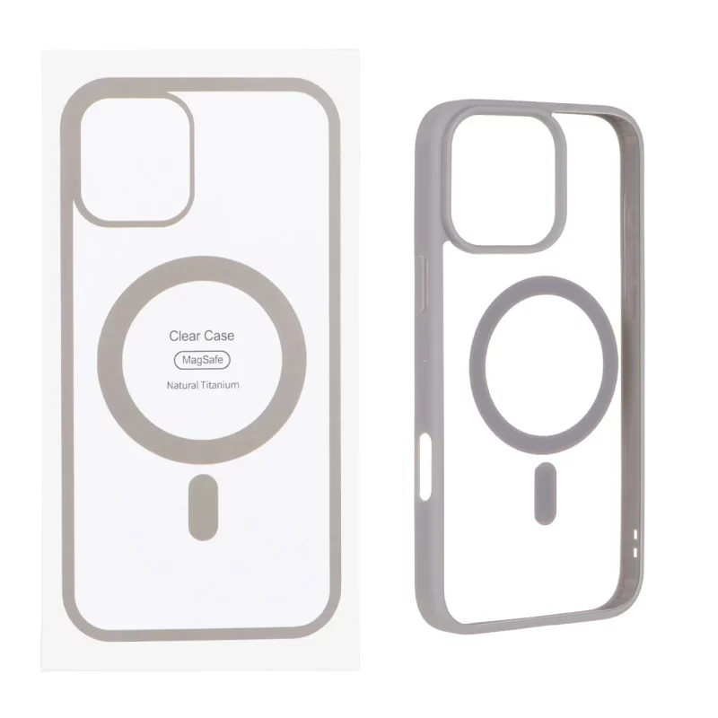 قاب شفاف Apple iPhone 16 Pro Max با قابلیت شارژ MagSafe - خاکستری روشن (پک دار) - تصویر 2