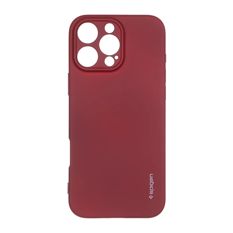 قاب سیلیکونی Spigen محافظ لنزدار Apple iPhone 16 Pro Max - زرشکی - تصویر 2