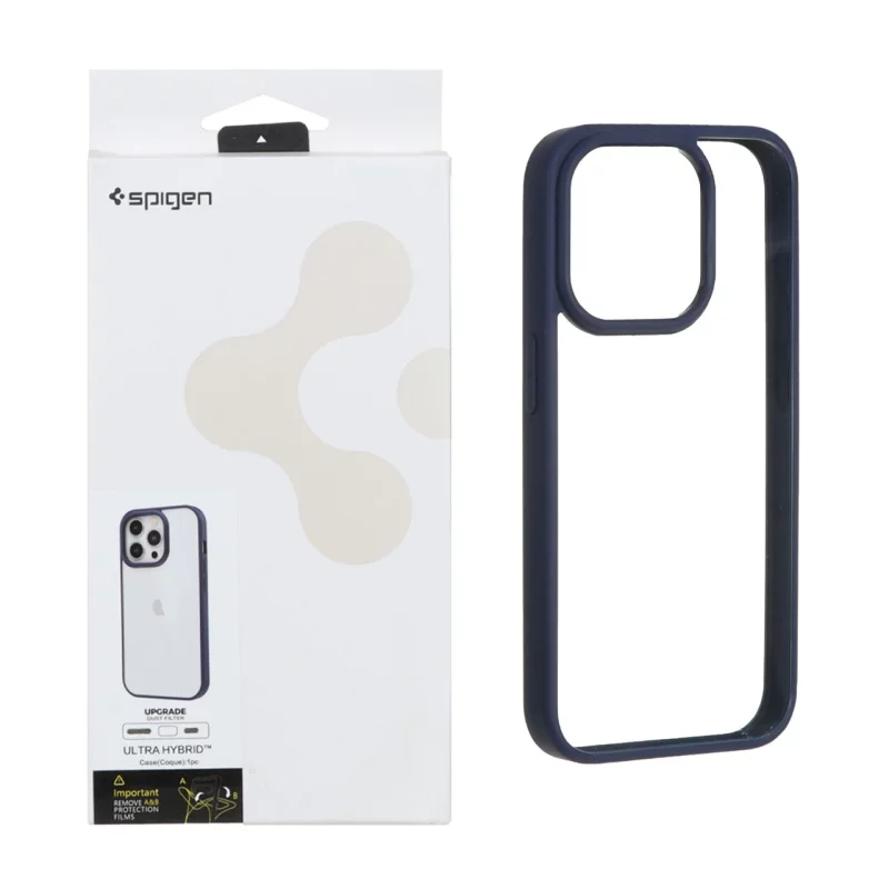 قاب اورجینال Spigen با توری اسپیکر فلزی Apple iPhone 15 Pro - سرمه ای (پک دار) - تصویر 2