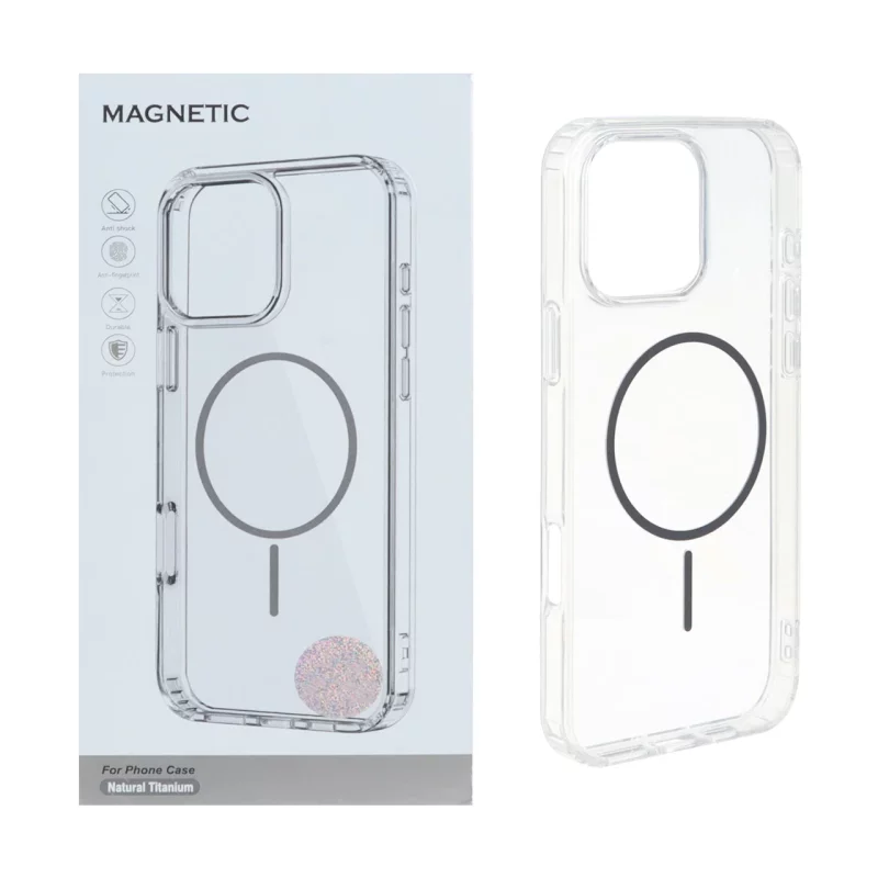 قاب اورجینال Magnetic دور ژله ای MagSafe مدل Apple iPhone 16 Pro Max - خاکستری (پک دار) - تصویر 2