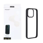 قاب اورجینال Spigen با توری اسپیکر فلزی Apple iPhone 15 Pro Max - شفاف مشکی (پک دار)