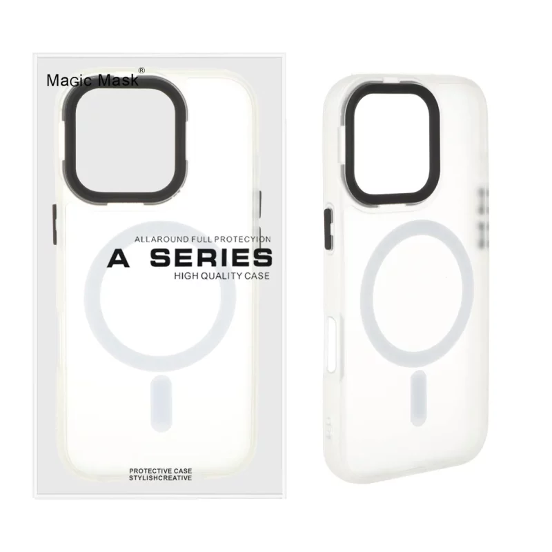 قاب اورجینال Magic Mask مات Magsafe بلک لنز  Apple iPhone 16 Pro - سفید (پک دار) - تصویر 2