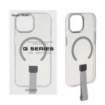 قاب اورجینال Q Series شفاف فینگربند سیلیکونی Magsafe مدل Apple iPhone 15 / iPhone 14 / iPhone 13 - طوسی (پک دار) - MPS