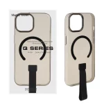 قاب اورجینال Q Series شفاف فینگربند سیلیکونی Magsafe مدل Apple iPhone 15 / iPhone 14 / iPhone 13 - مشکی (پک دار) - MPS