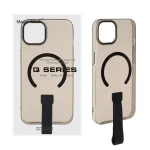 قاب اورجینال Q Series شفاف فینگربند سیلیکونی Magsafe مدل Apple iPhone 13 / iPhone 14 - مشکی (پک دار) - MPS