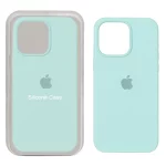 قاب سیلیکونی پاک کنی اورجینال Apple iPhone 15 Pro Max - سبز پاستیلی (پک دار)