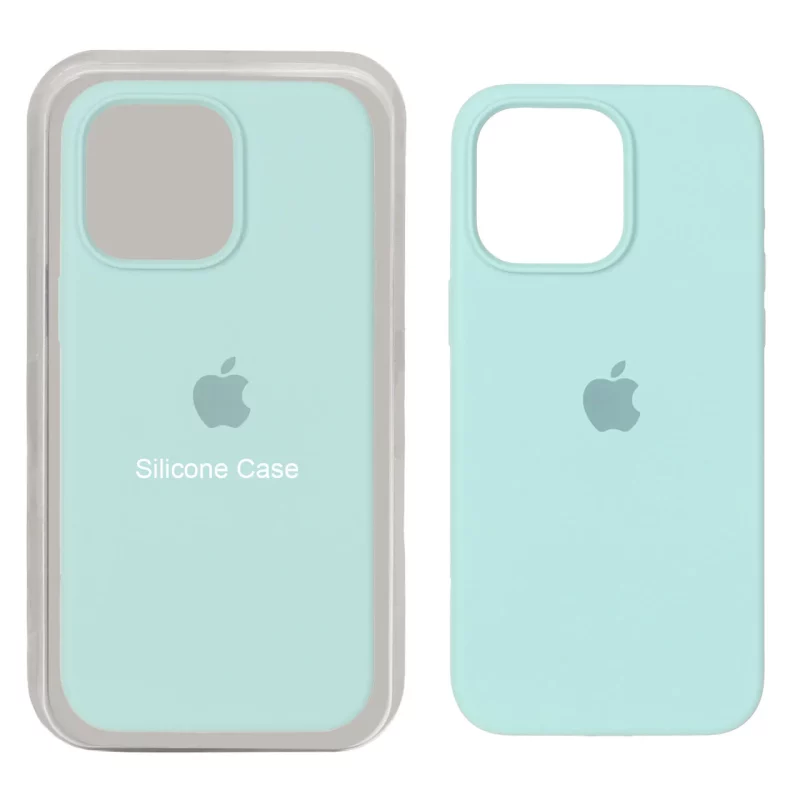 قاب سیلیکونی پاک کنی اورجینال Apple iPhone 15 Pro Max - سبز پاستیلی (پک دار) - تصویر 2