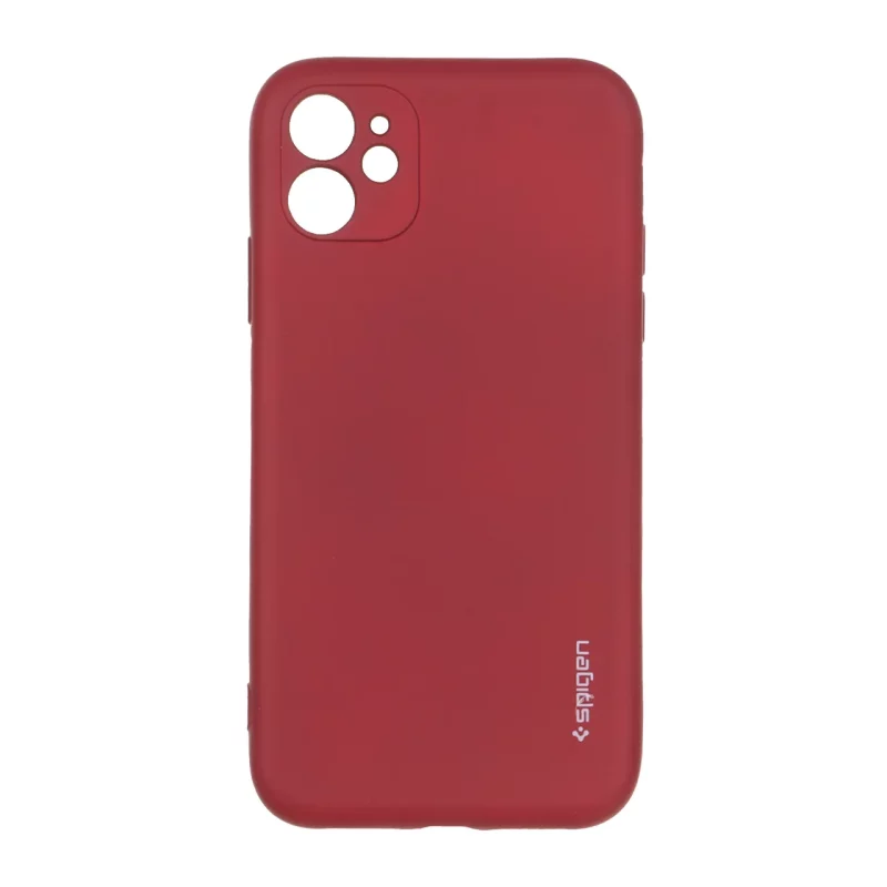 قاب سیلیکونی Spigen محافظ لنزدار Apple iPhone 11 - زرشکی - تصویر 2