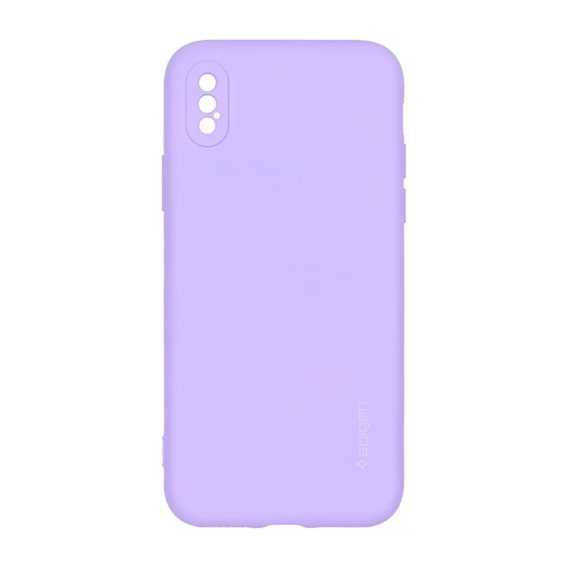 قاب سیلیکونی Spigen محافظ لنزدار Apple iPhone X / iPhone XS - بنفش روشن - تصویر 2