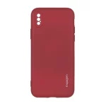 قاب سیلیکونی Spigen محافظ لنزدار Apple iPhone X / iPhone XS - زرشکی