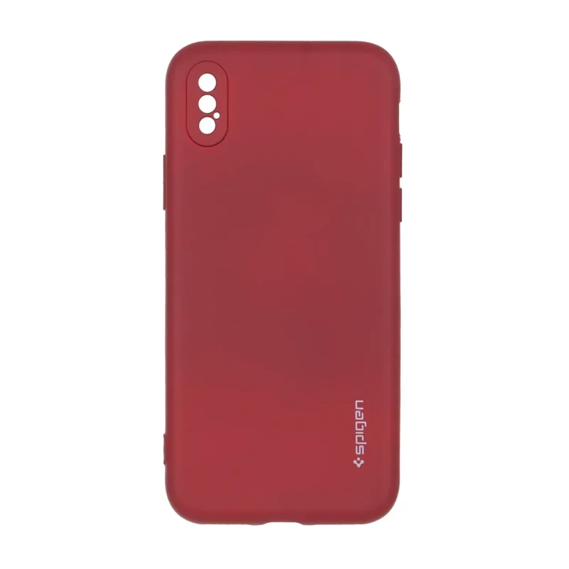 قاب سیلیکونی Spigen محافظ لنزدار Apple iPhone X / iPhone XS - زرشکی - تصویر 2