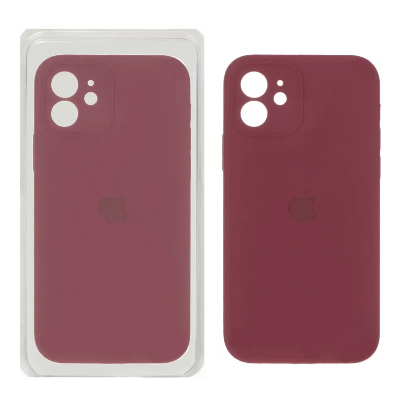 قاب سیلیکونی پاک کنی محافظ لنزدار اورجینال Apple iPhone 12 - زرشکی کد 1 (پک اصلی) - تصویر 2