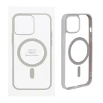 قاب شفاف Apple iPhone 15 / iPhone 14 / iPhone 13 با قابلیت شارژ MagSafe - طوسی (پک دار)