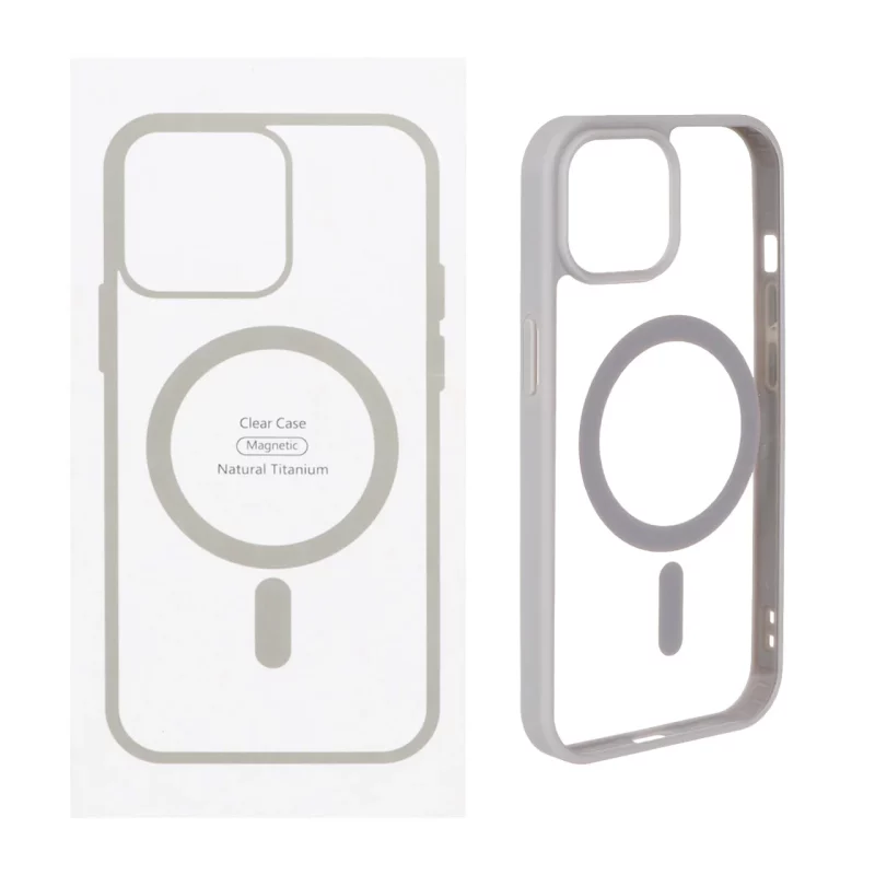 قاب شفاف Apple iPhone 15 / iPhone 14 / iPhone 13 با قابلیت شارژ MagSafe - طوسی (پک دار) - تصویر 2