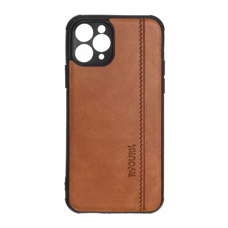 قاب طرح چرم RYOURK مدل Apple iPhone 11 pro - عسلی - تصویر 2