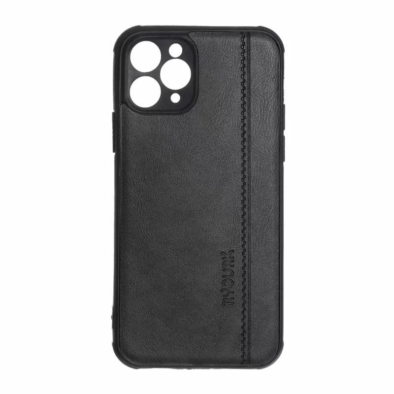 قاب طرح چرم RYOURK مدل Apple iPhone 11 pro - مشکی - تصویر 2