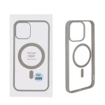 قاب شفاف Apple iPhone 15 Pro Max با قابلیت شارژ MagSafe - طوسی (پک دار)