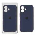 قاب سیلیکونی پاک کنی محافظ لنزدار اورجینال Apple iPhone 16 - سرمه ای تیره (پک دار) - NTC
