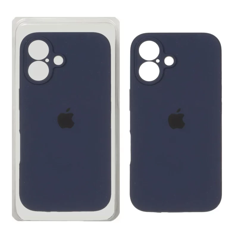 قاب سیلیکونی پاک کنی محافظ لنزدار اورجینال Apple iPhone 16 - سرمه ای تیره (پک دار) - NTC - تصویر 2
