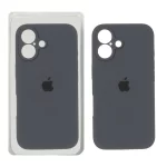 قاب سیلیکونی پاک کنی محافظ لنزدار اورجینال Apple iPhone 16 - خاکستری (پک دار) - NTC