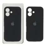 قاب سیلیکونی پاک کنی محافظ لنزدار اورجینال Apple iPhone 16 - مشکی (پک دار) - NTC