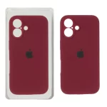قاب سیلیکونی پاک کنی محافظ لنزدار اورجینال Apple iPhone 16 - زرشکی (پک دار) - NTC