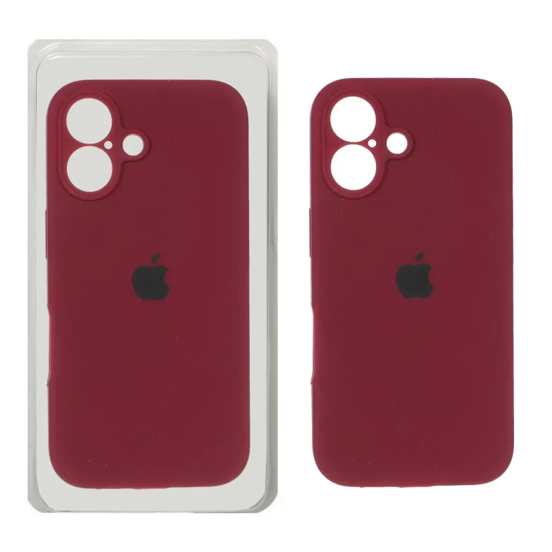 قاب سیلیکونی پاک کنی محافظ لنزدار اورجینال Apple iPhone 16 - زرشکی (پک دار) - NTC - تصویر 2