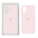 قاب سیلیکونی پاک کنی محافظ لنزدار اورجینال Apple iPhone 16 - صورتی روشن (پک دار) - NTC