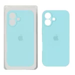 قاب سیلیکونی پاک کنی محافظ لنزدار اورجینال Apple iPhone 16 - سبزآبی (پک دار) - NTC