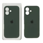قاب سیلیکونی پاک کنی محافظ لنزدار اورجینال Apple iPhone 16 - سبز تیره (پک دار) - NTC