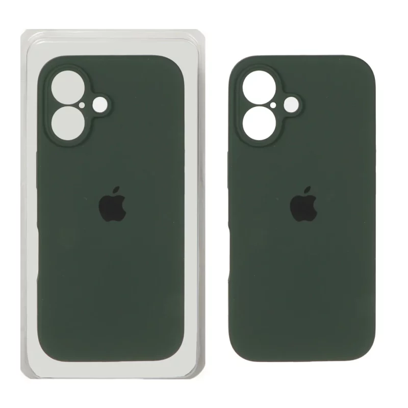 قاب سیلیکونی پاک کنی محافظ لنزدار اورجینال Apple iPhone 16 - سبز تیره (پک دار) - NTC - تصویر 2