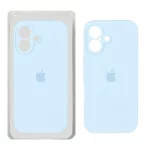 قاب سیلیکونی پاک کنی محافظ لنزدار اورجینال Apple iPhone 16 - آبی روشن (پک دار) - NTC