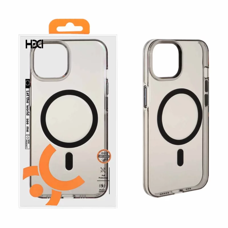 قاب اورجینال HDD شفاف کریستالی MagSafe مدل Apple iPhone 13 / iPhone 14 - مشکی (پک دار) - تصویر 2