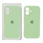قاب سیلیکونی پاک کنی محافظ لنزدار اورجینال Apple iPhone 16 - سبز مغز پسته ای (پک دار) - NTC