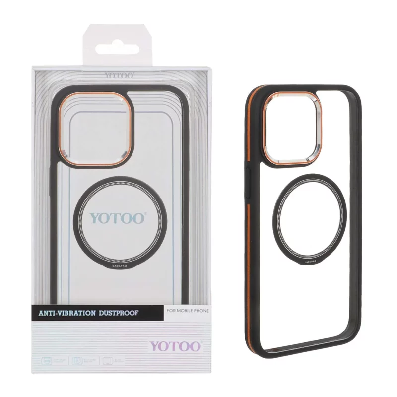 قاب اورجینال Yotoo شفاف MagSafe لنز فلزی Apple iPhone 15 Pro Max - مشکی (پک دار) - NTC - تصویر 2