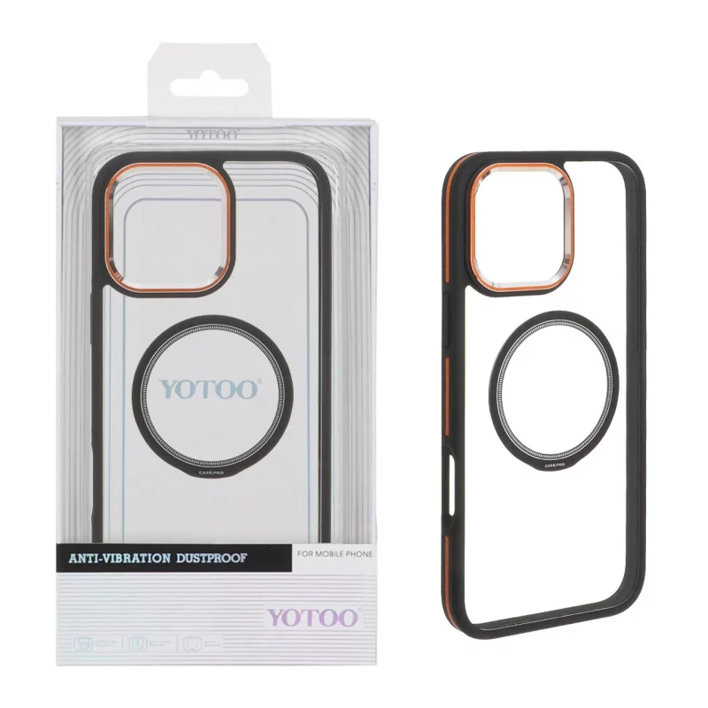 قاب اورجینال Yotoo شفاف MagSafe لنز فلزی Apple iPhone 16 Pro Max - مشکی (پک دار) - NTC - تصویر 2