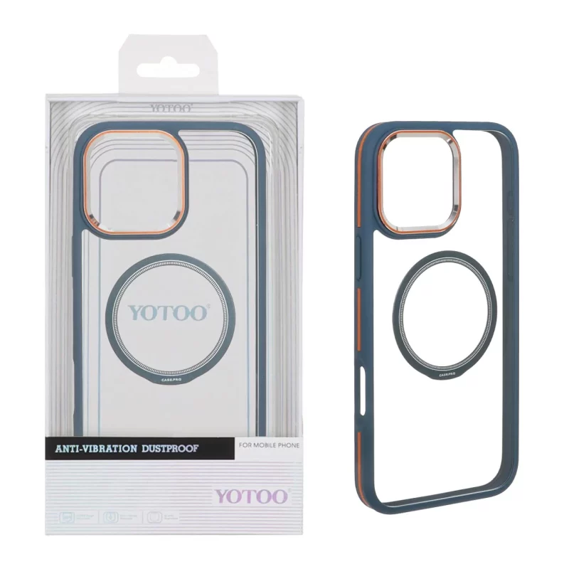 قاب اورجینال Yotoo شفاف MagSafe لنز فلزی Apple iPhone 16 Pro Max - سرمه ای (پک دار) - NTC - تصویر 2