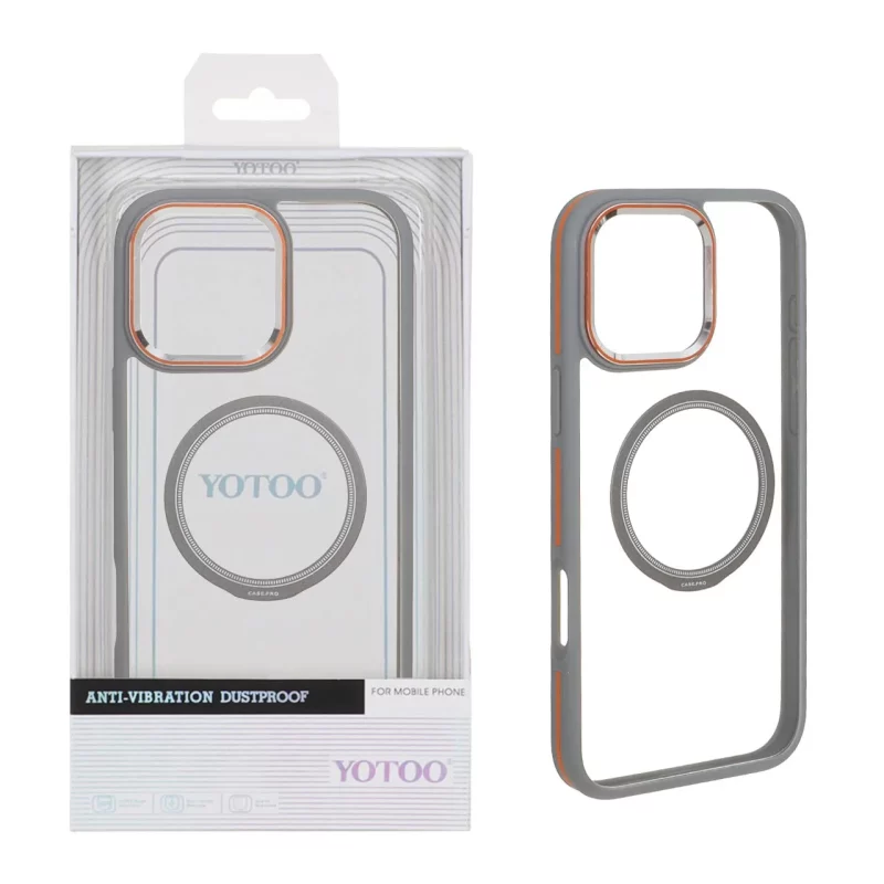 قاب اورجینال Yotoo شفاف MagSafe لنز فلزی Apple iPhone 16 Pro Max - خاکستری (پک دار) - NTC - تصویر 2