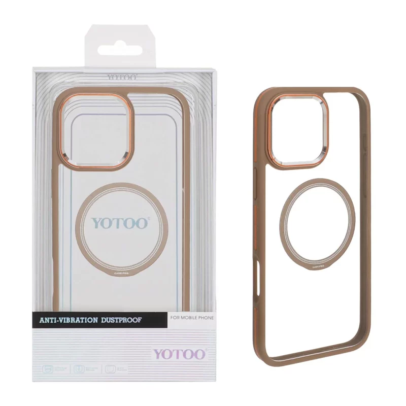 قاب اورجینال Yotoo شفاف MagSafe لنز فلزی Apple iPhone 16 Pro Max - صحرایی (پک دار) - NTC - تصویر 2