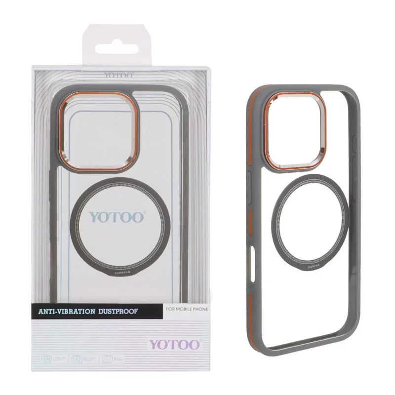 قاب اورجینال Yotoo شفاف MagSafe لنز فلزی Apple iPhone 16 Pro - خاکستری (پک دار) - NTC - تصویر 2