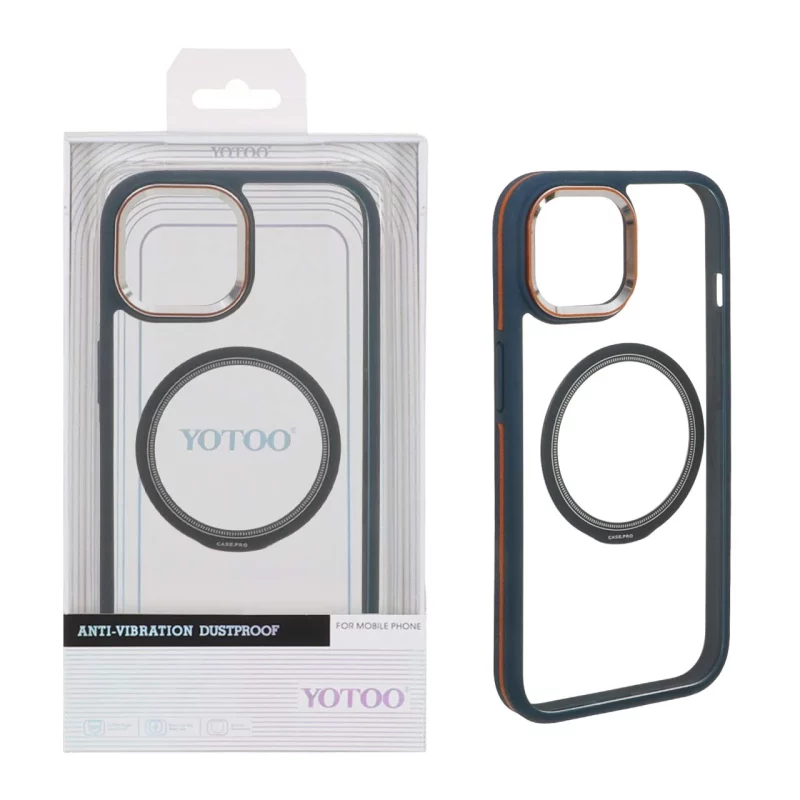 قاب اورجینال Yotoo شفاف MagSafe لنز فلزی Apple iPhone 15 / iPhone 14 / iPhone 13 - سرمه ای (پک دار) - NTC - تصویر 2
