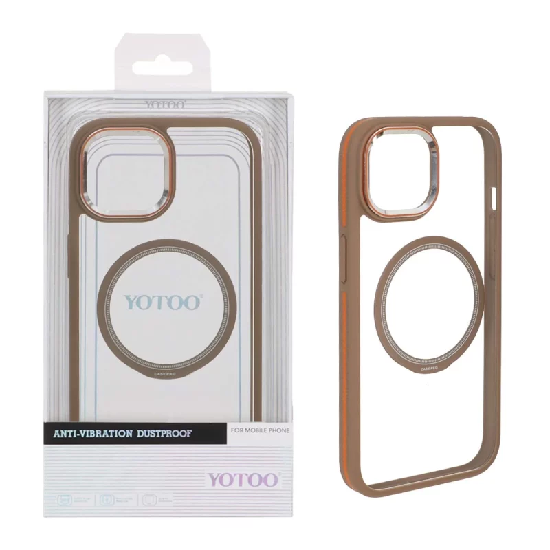 قاب اورجینال Yotoo شفاف MagSafe لنز فلزی Apple iPhone 15 / iPhone 14 / iPhone 13 - صحرایی (پک دار) - NTC - تصویر 2