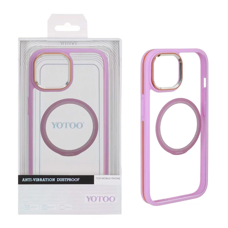 قاب اورجینال Yotoo شفاف MagSafe لنز فلزی Apple iPhone 15 / iPhone 14 / iPhone 13 - یاسی (پک دار) - NTC - تصویر 2