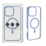 قاب اورجینال الکترواستاتیک MagSafe با ست محافظ لنز رینگی Apple iPhone 16 Pro Max - آبی (پک دار)