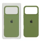 قاب سیلیکونی پاک کنی اورجینال Apple iPhone 17 Pro Max - سبز زیتونی (پک اصلی)