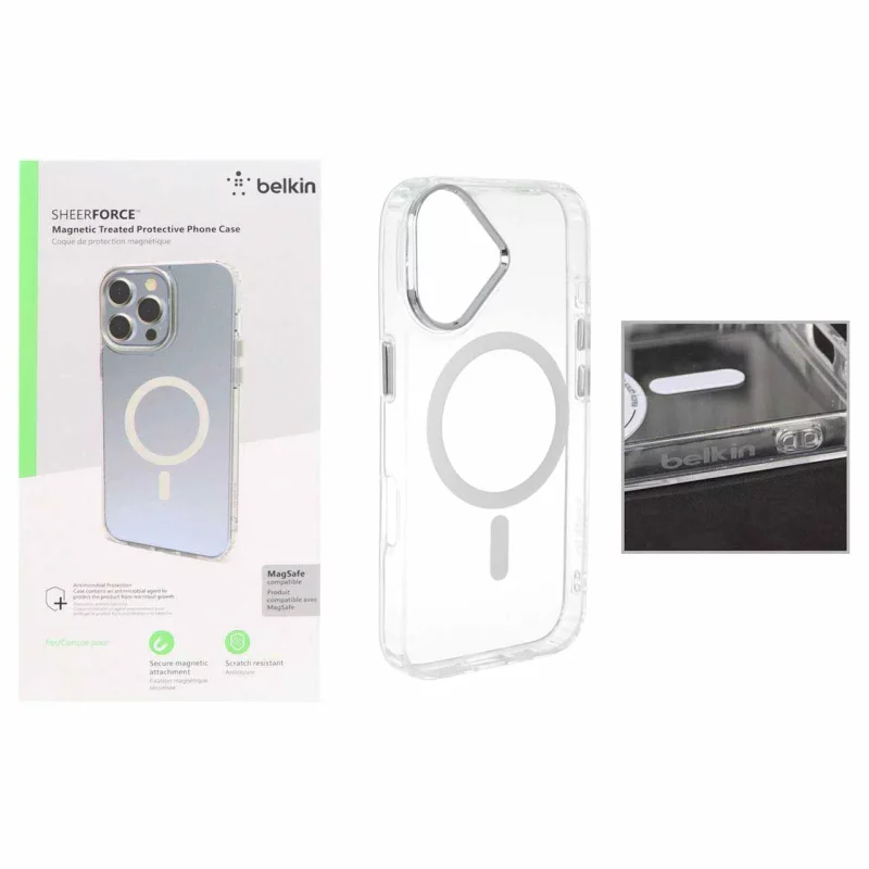 قاب belkin شفاف Magsafe مدل Apple iPhone 17 (پک دار) - تصویر 2