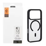 قاب اورجینال Magsafe Spigen با توری اسپیکر فلزی Apple iPhone 17 Pro - شفاف مشکی (پک دار)