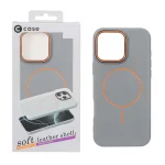 قاب اورجینال C Case طرح چرم MagSafe مدل Apple iPhone 16 Pro Max - خاکستری (پک دار)