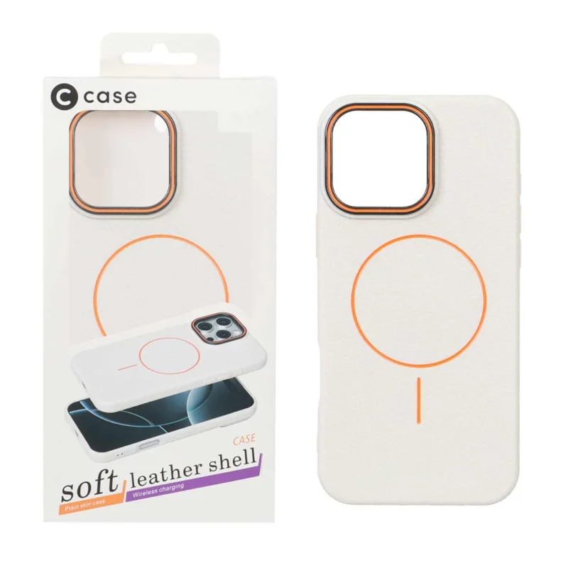 قاب اورجینال C Case طرح چرم MagSafe مدل Apple iPhone 16 Pro Max - کرم (پک دار) - تصویر 2