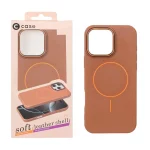 قاب اورجینال C Case طرح چرم MagSafe مدل Apple iPhone 16 Pro Max - قهوه ای (پک دار)